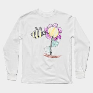 bumble bee with flower Long Sleeve T-Shirt